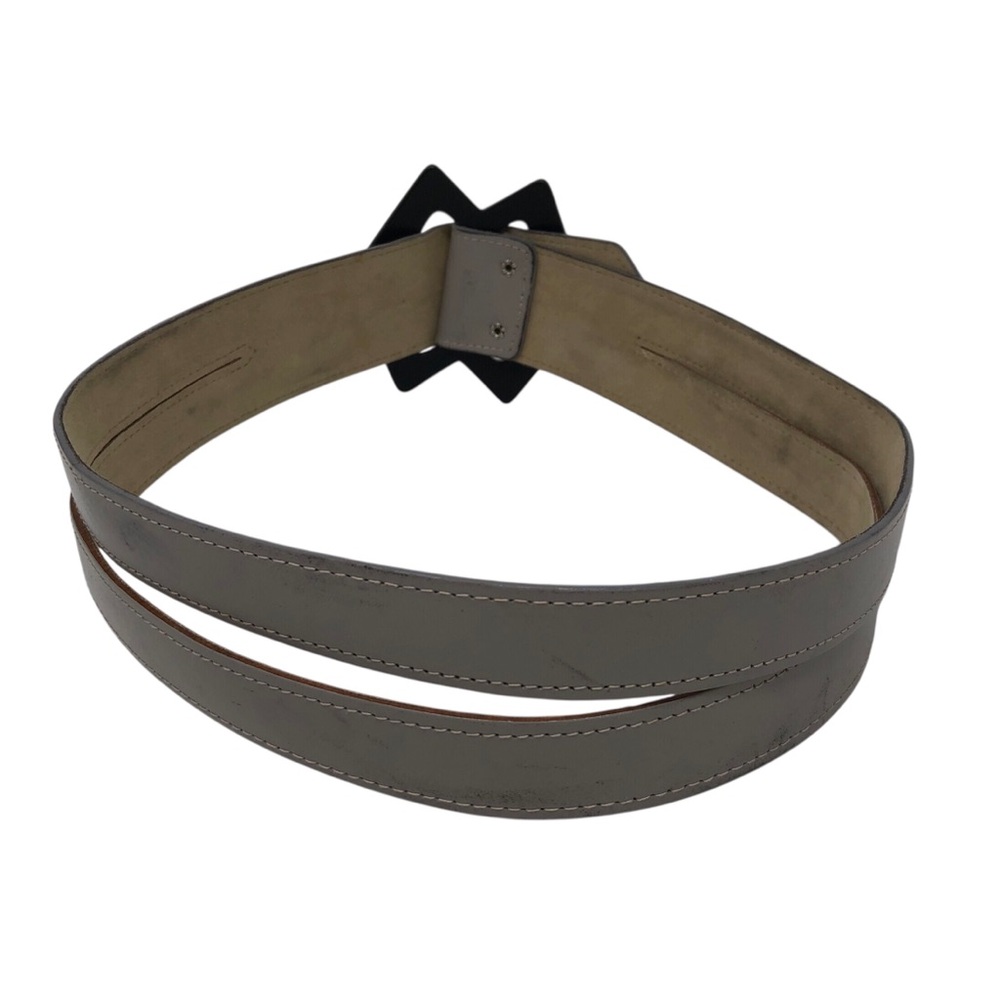 Lucia Double Leather Belt with Double Diamond Shaped Buckle‎ S/M - Picture 6 of 6
